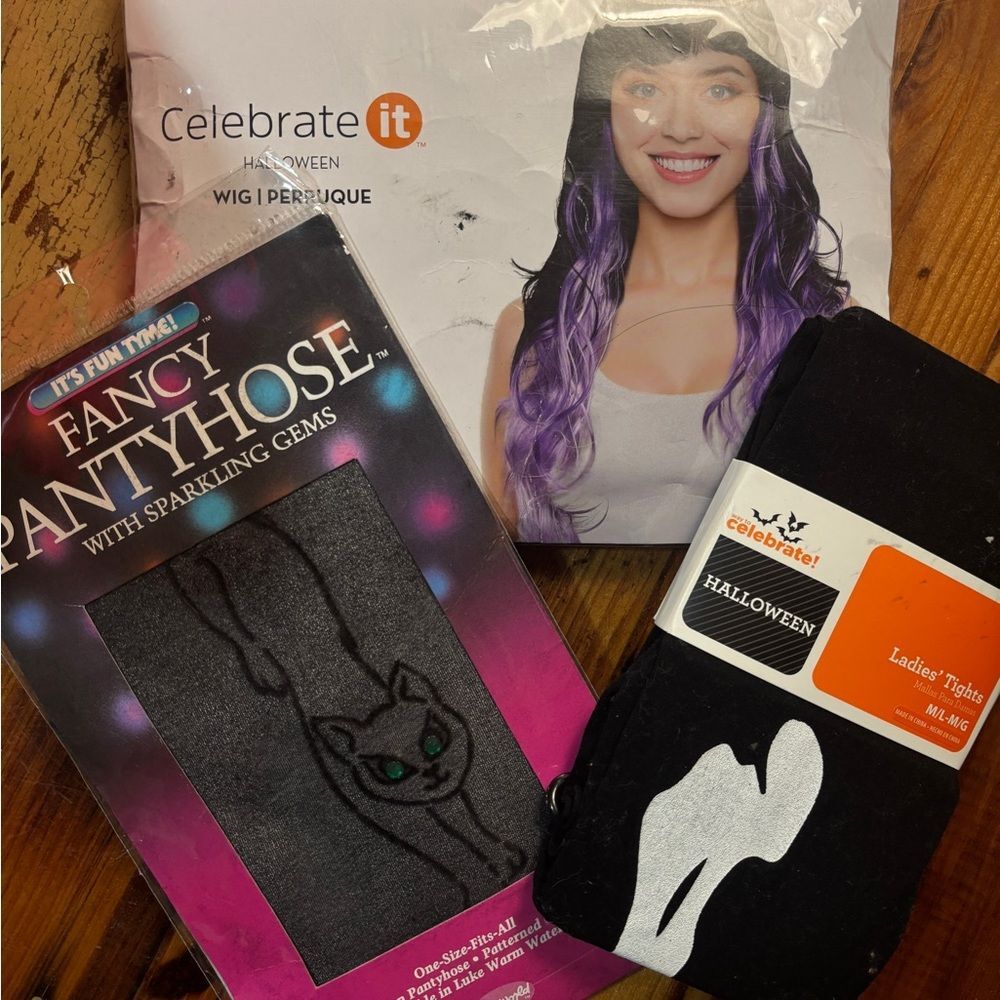 Halloween Wig, and halloween stockings